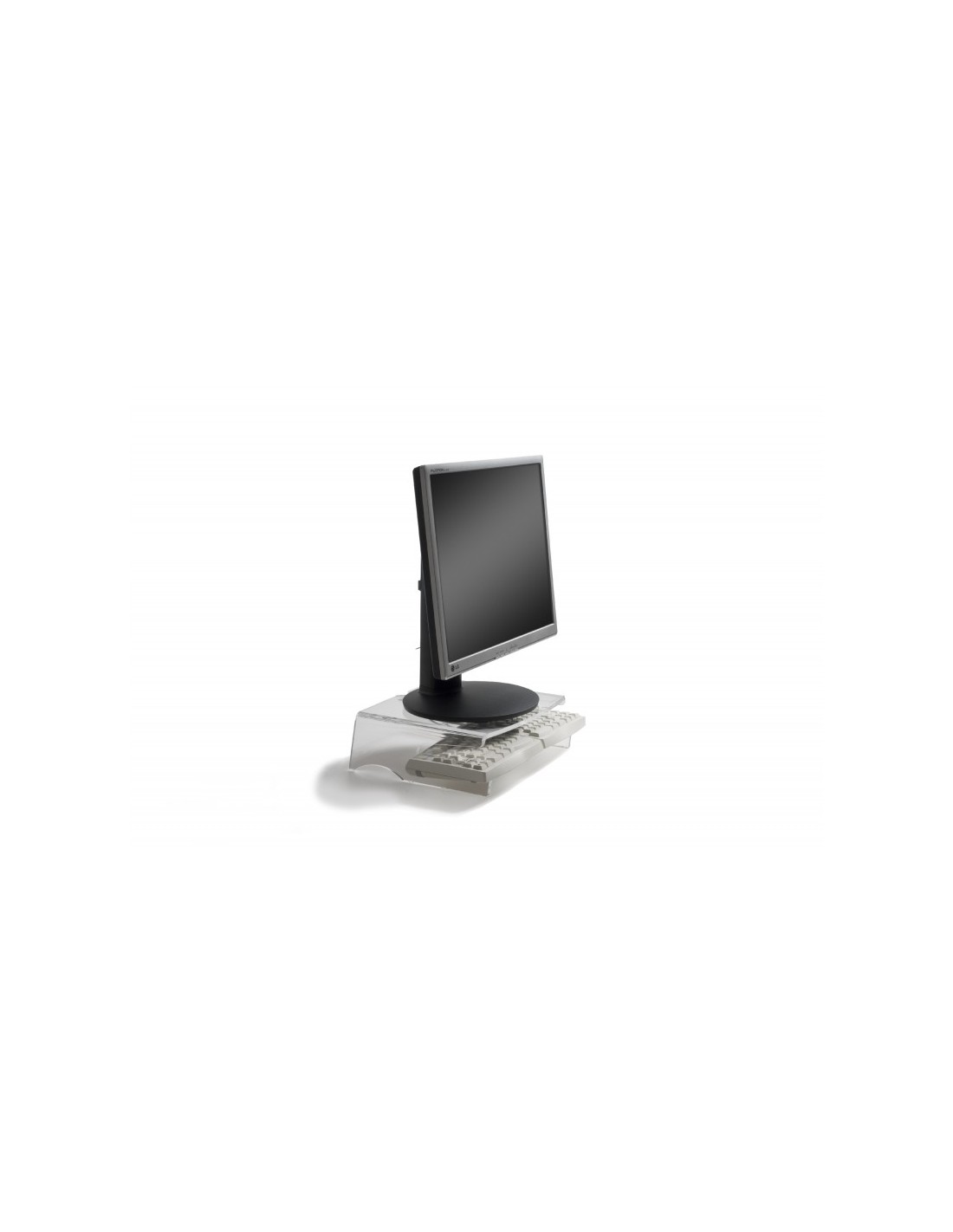 Dual monitor stand riser réhausseur écran réglable support double  110x27x10,5 cm ML DESIGN Pas Cher 