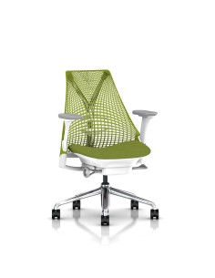 Siège SAYL by Herman Miller structure blanche assise vert kiwi Siège SAYL by Herman Miller structure blanche assise vert kiwi