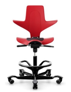 Tabouret assis-debout ergonomique Swift - Structure rouge
