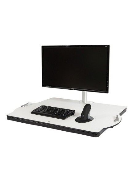 Plateforme de travail assis debout OPLOFT non déployé avec ordinateur Plateforme de travail assis debout OPLOFT non déployé avec ordinateur