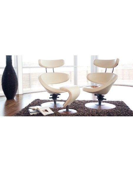 Fauteuil de relaxation PEEL et PEEL II cuir blanc