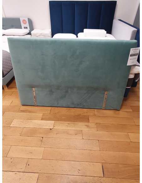 Tête de lit velours vert clair 160x100 Simmons - modèle EXPO