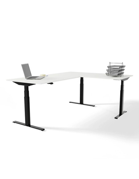 Bureau ergonomique assis-debout d’angle Adjust 3 Pieds
