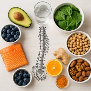 Nutrition & inflammation : comment l’alimentation influence-t-elle la santé du dos ? Image générée par IA