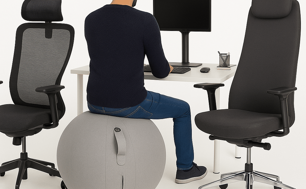 Fauteuil ergonomique King5, siège MyBack6, ballon ErgoBall : quelles différences ?