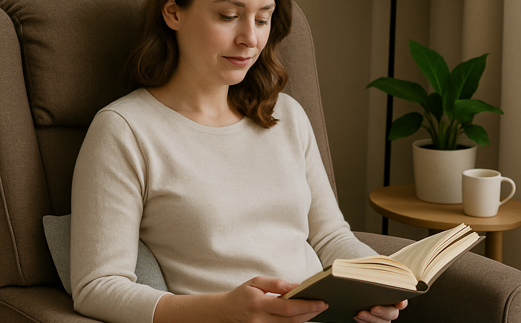 Espace lecture détente pour le dos - Image générée par IA