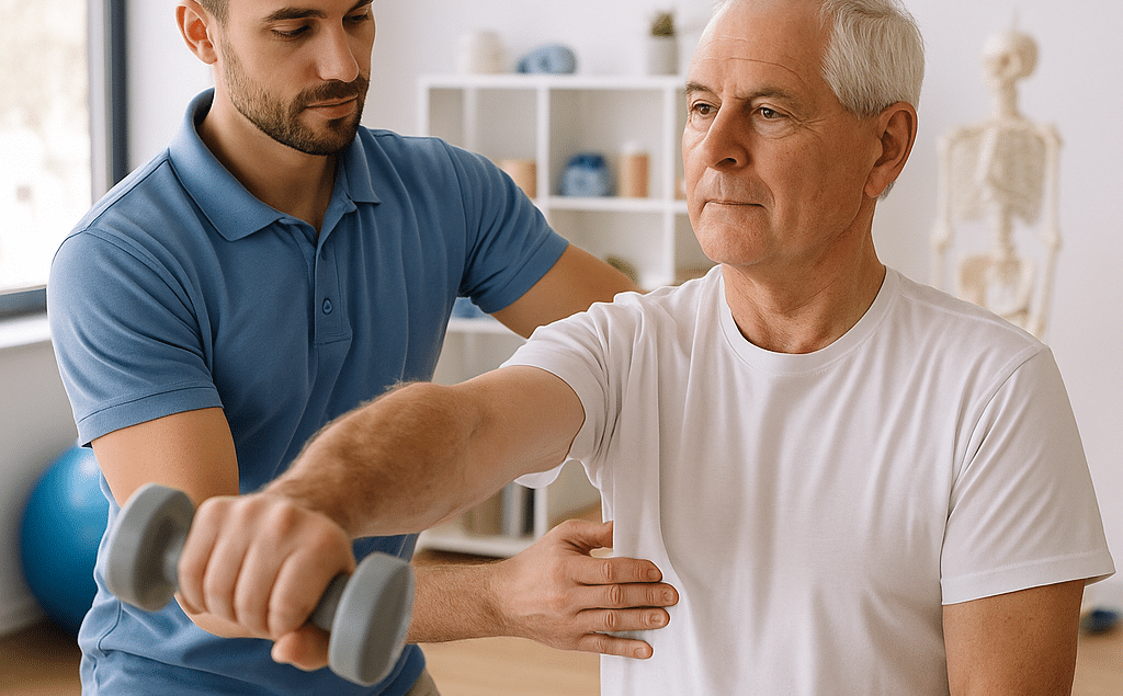 Kinésithérapie et TMS - Image générée par IA