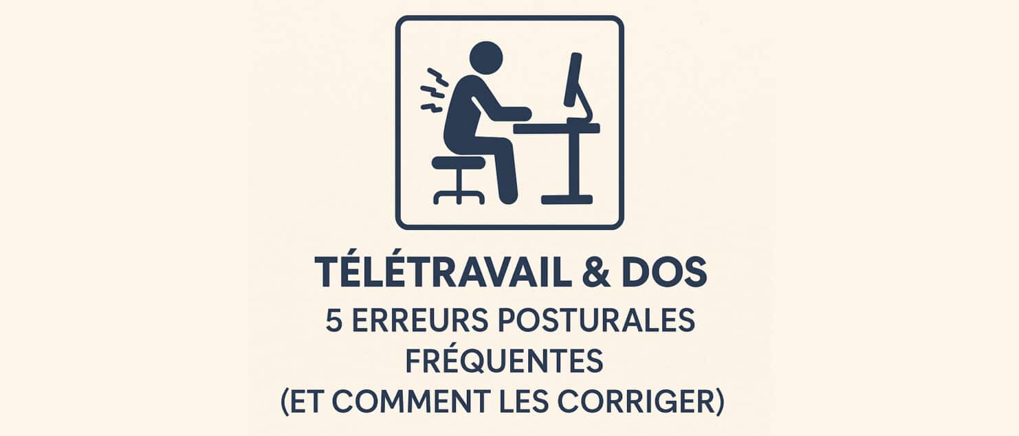 Télétravail & dos : 5 erreurs posturales fréquentes (et comment les corriger) - Image générée par IA