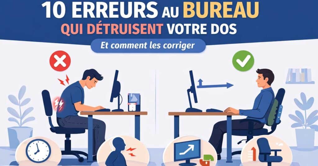 10 erreurs que vous faites tous au bureau (et qui détruisent votre dos)