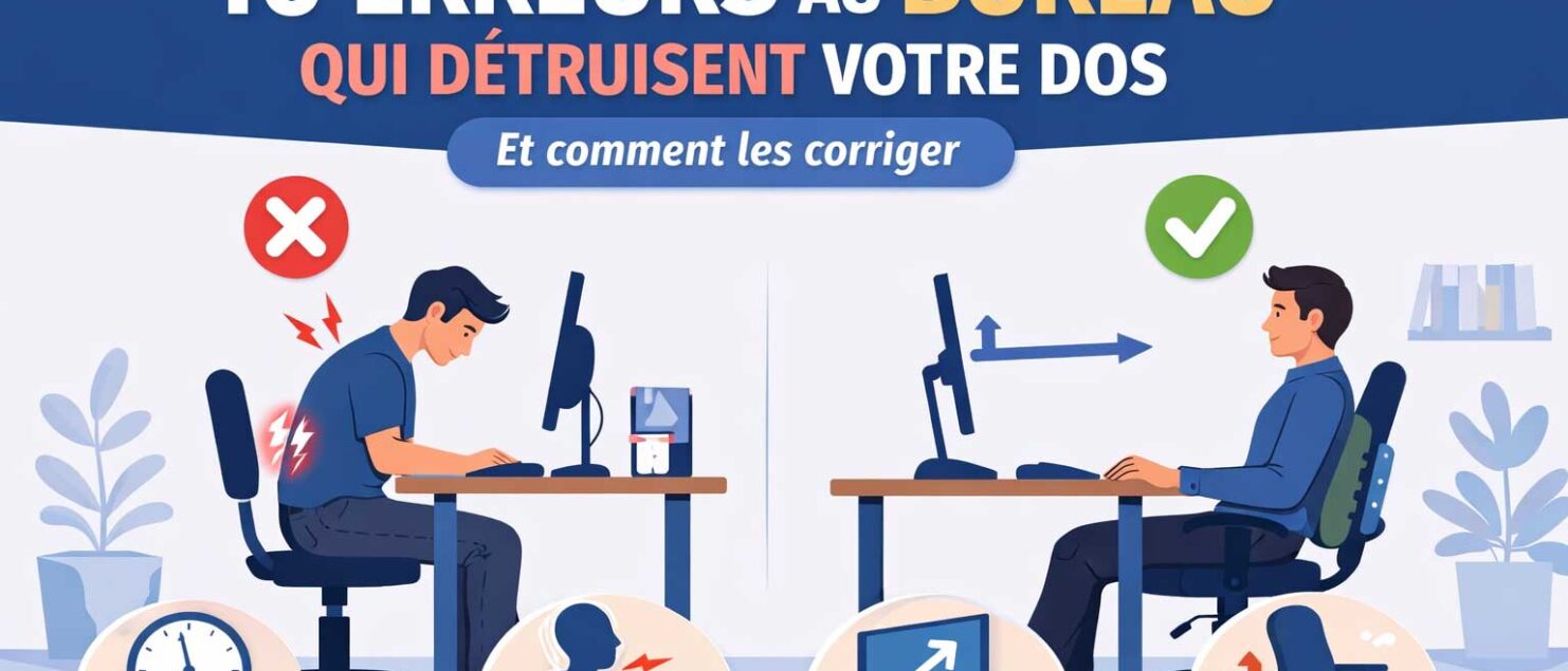 10 erreurs que vous faites tous au bureau (et qui détruisent votre dos)