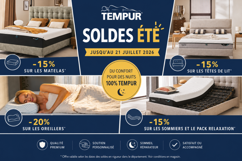 Soldes Tempur : votre confort passe en mode été
