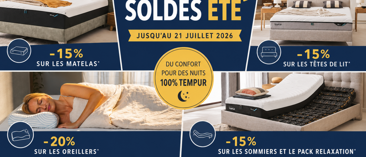 Soldes Tempur : votre confort passe en mode été