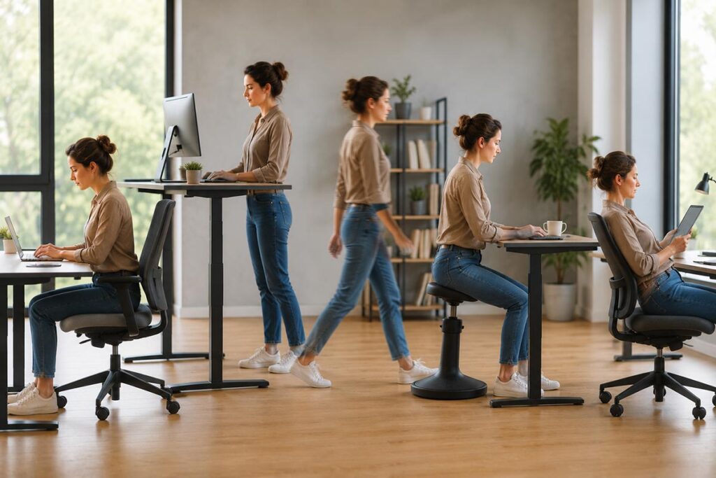 Bouger et changer de position au bureau