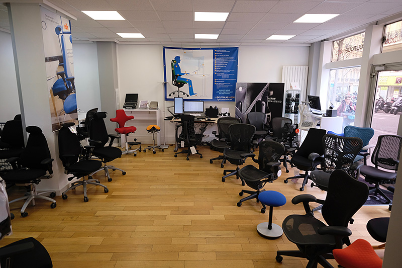 Espace sièges de bureau à la Boutique du Dos Paris Espace sièges de bureau à la Boutique du Dos Paris